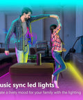 Couple dancing with 200 Foot LED Strip Lights Color Changing With Built In Microphone For Music Sync App And Remote Control