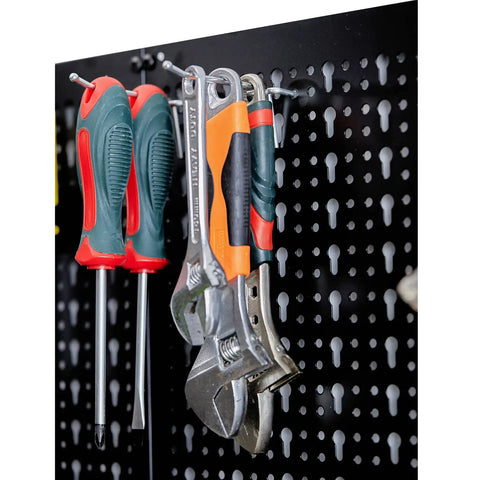 Heavy Duty 4 Foot Metal Pegboard Wall Organizer For Garage Gear And Workshop Tools Featuring Tough As Nails Steel Build And No Hassle Setup To Keep Your Garage Super Sharp And Ready For Any Project