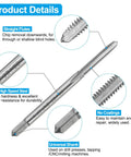 Beefy Tap And Drill Bit Set For Metalwork 4 40 UNC Taps 2 3mm Drill Bits Straight Flute HSS 6542 Close-up with Details
