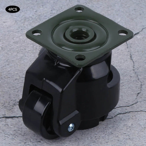 Four Pack Retractable Leveling Casters With Nylon Wheels Black For Industrial Machines And Heavy Equipment Move Smoothly And Precisely With Beefy 70mm Height And 40mm Wheels 100Kg Capacity For Stabilizing Large Tools GD 40F