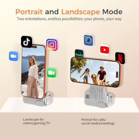 Phone Camera Grip For iPhone Pro Max With Thumb Rest Enhanced Mount, portrait and landscape mode display with apps, iOS 17, 18, 26.