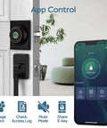 Smart Fingerprint Deadbolt With App Bluetooth For Front Door Keyless Entry Lock 0.3 Second Unlock Biometric 360 Degree ID