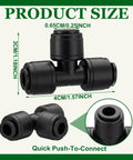 50 Pack Quick Connect Quarter Inch Drip Irrigation Tee Connectors Universal Fittings For Quarter Inch Tubing Leak Free And Ez Install