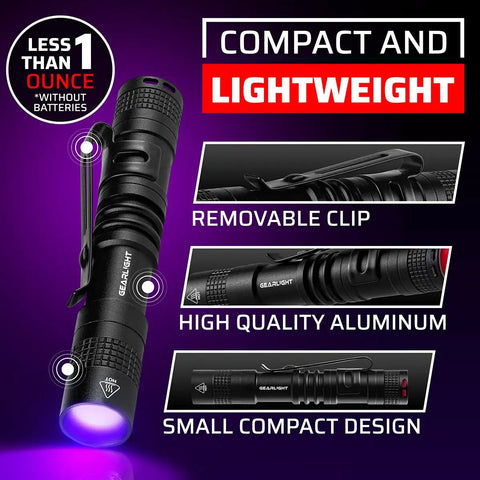 S100 UV Black Light Flashlight 2 Pack Pocket Size Ultraviolet Pen Light For Leak Detection And Hotel Inspections Stain And Dye Finder Pet Urine Bed Bug Scorpion Spots Hidden Glow Revealer