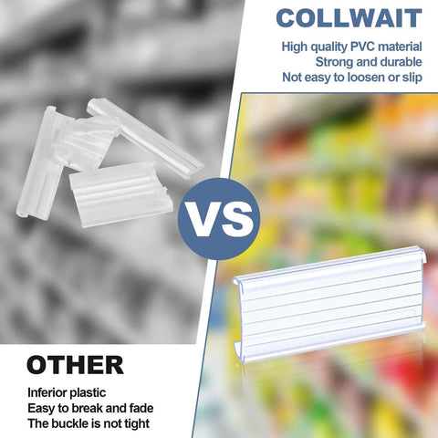 Clutch Wire Shelf Label Holders With Thirty Plastic Clip In Sleeves For Pain Free Pantry Organization And Zero Mess Retail Vibe Snaps Securely Onto One Point Two Five Inch Metal Racks To Keep Your Entire Store Looking Tight And Totally Legit