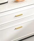 White cabinets with 20 Pack Gold Adjustable Drawer Pulls For Cabinets And Drawers, 1 To 4 Inch Center-To-Center Hole Spacing, Easy Install.