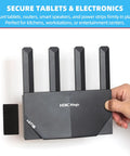 Hand installing router using Heavy Duty Hook And Loop Strips With Adhesive 4x2 Inch Industrial Strength Tape Holds Up To 16 Lbs
