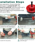Installation steps for Heavy Duty Metal Plunger And Screw Replacement Kit For 20 Oz Sausage Barrel Caulk Guns.