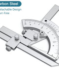 Heavy-Duty Vernier Bevel Protractor Made From Tough Carbon Steel Frame with detachable design for precise measurements.