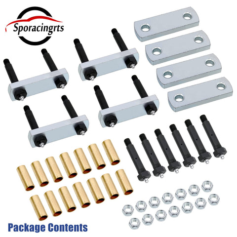 Heavy Duty Trailer Shackle Upgrade Kit with 3.125 inch shackles, tin bronze bushings, and lubricated bolts for tandem axle RVs.