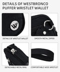 Details of Women's Wristlet Wallet With RFID Blocking Quilted Nylon Phone Clutch And Zip Around Card Holder Purse features.