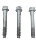 Three silver front wheel hub bolts from Three Piece Front Wheel Hub Bolt Kit For Jeep Grand Cherokee 1999 2004 And Wrangler 2007 2018 Replacement