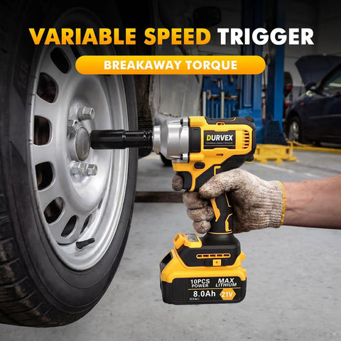 High Torque 1/2 Cordless Impact Wrench Replacing Dewalt Dcf894b in use, featuring variable speed trigger and 21V battery.