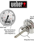 Charcoal And Gas Grill Replacement Thermometer With One And Thirteen Sixteenths Inch Diameter For Q Series And Spirit Grills