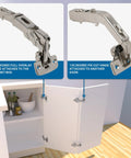 Top Shelf 2 Pack Bi Fold Corner Lazy Susan Hinges With Self Closing Action And 135 Degree Sweep Nickel Plated Cabinet Hardware.