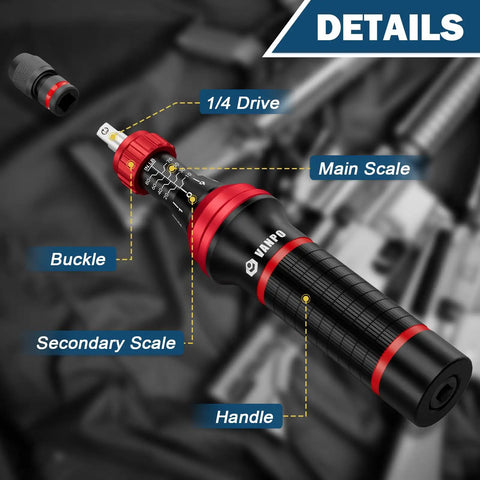 Torque Screwdriver Set 10 To 80 Inch Pounds With 64 Piece Gunsmith Kit showing handle, scales, and drive detail.