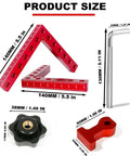 Product size diagram of Beefy Ultra Precise 90 Degree Corner Clamp For Woodworking CNC Aluminum Alloy Right Angle Clamp Set