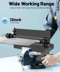Sheet Metal Bead Roller Machine With 12 Inch Gear-Drive Bench and 6 Die Set for Auto Body and Metal Fabrication setup in use