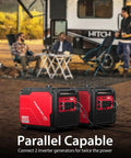 Portable 4800 Watt Inverter Generator With Wheel Kit For Easy Move And Setup Clean Power Under 3 Percent THD Quiet 69 dBA