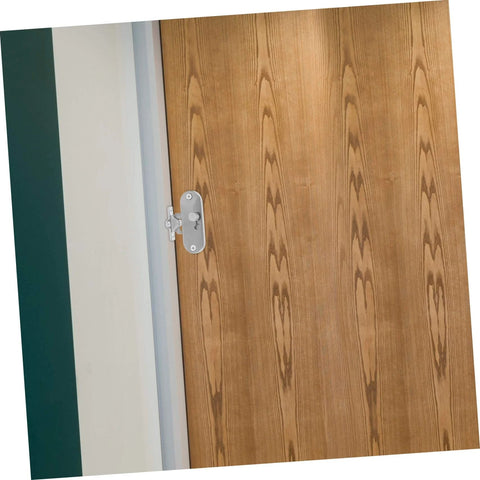 Sliding Barn Door Lock Privacy Latch With Screws Rust Resistant Outswing Door Security installed on a wooden door