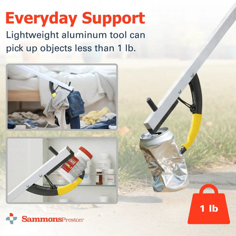 26 Inch Reacher Grabber Tool With Lightweight Aluminum Build Trash Picker And Garden Nabber Reaching Claw Portable Dressing Aid Handy Pickup Tool For Reaching High Shelves And Dropped Items