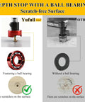 Comparison image showing Carbide Tipped 82 Degree Countersink Drill Bit Set With Pro Grade Low Friction Depth Stop And Adjustable Ball Bearing Stop usage.