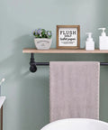 Do Not Flush Sign for Bathroom 6x6 Inch Wooden Frame Flush Only Toilet Paper Sign for Business or RV Restroom Guest Toilet Wall Decor on shelf