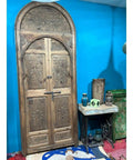 Hand Crafted Barn Door With Rustic Antique Look Made To Order Solid Wood Interior Sliding Or Hinged Door In Custom Sizes No Glass Or Hardware Included Farmhouse Vibe Boss Built To Last with decorative carvings