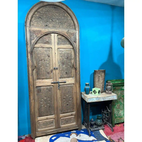 Hand Crafted Barn Door With Rustic Antique Look Made To Order Solid Wood Interior Sliding Or Hinged Door In Custom Sizes No Glass Or Hardware Included Farmhouse Vibe Boss Built To Last with decorative carvings