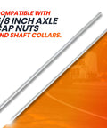 Two Pack 5/8 Inch By 36 Inch Zinc Plated Steel Rods For Axle Shafts On Hand Trucks Dollies Wagons And Wheelbarrows, cold rolled steel for durability