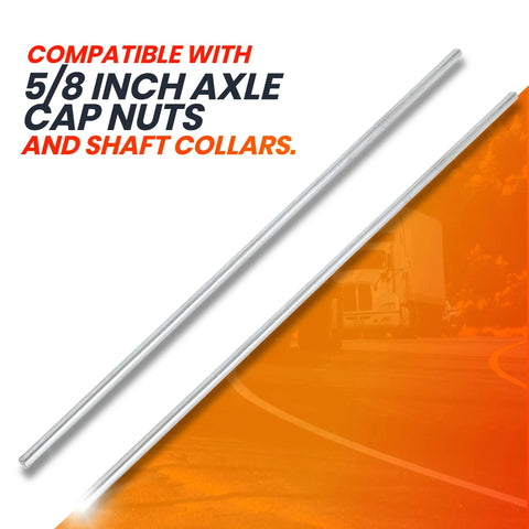 Two Pack 5/8 Inch By 36 Inch Zinc Plated Steel Rods For Axle Shafts On Hand Trucks Dollies Wagons And Wheelbarrows, cold rolled steel for durability