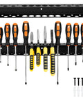 Heavy Duty Wall Mounted Tool Organizer Rack for Garage and Shop Space Saving Storage for Screwdrivers, Pliers, Hammers