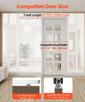 Sliding Pocket Door Hardware Track Kit With 5.73 Ft Heavy Duty Commercial Grade Track Set for 24 to 36 Inch Wide Single Doors