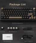 Wireless Mechanical Keyboard With Gasket Mount And Hot Swappable Pale Green Switches Offering Triple Mode Connectivity package list with accessories.