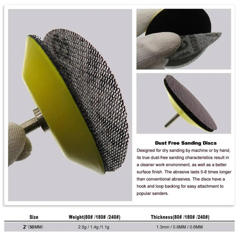 20 Pack Of 2 Inch Mesh Sanding Discs Hook And Loop With Dust Free Sharp Grinding For Smoother Woodwork Finishing On Any Project Surface - Close-up of sanding disc.