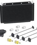 Rapid-Cool Plate And Fin Transmission Cooler 687 with hose, clamps, and fittings for mid and full-size cars and trucks install.