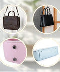 Top Tier Brass Purse Feet For Handbags And Totes - Screw Back Badass Bottom Guards on various leather bags and totes.