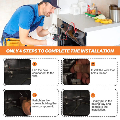 Step-by-step installation guide for Bottom Oven Bake Element Replacement For Electric Ranges And Stoves 1950 To 2600W 240V 316075103 Fits 790 Models Easy Install Durable Heating Element For Home Kitchens.
