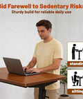 Forty Seven Inch Manual Standing Desk Heavy Duty Casters With Integrated Fast Charging Hub Usb Power Port, user standing at desk working.