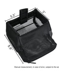 Brass Catcher With Quick Release Picatinny Mount For AR 15 Rifle Range Shooting, dimensions labeled on zippered mesh shell catcher.