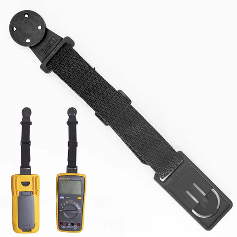 Magnetic Hanger Kit for Fluke Multimeters with Strap and Clip, featuring a third hand magnetic holder for hands-free work.