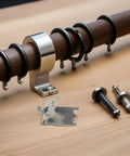 Stainless Steel Refrigerator Shelf Clips 6 Pack Must Have Smooth Surface Shelf Support Hooks and hardware on wooden table