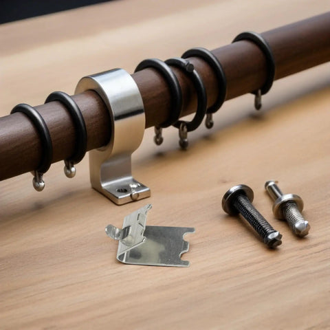 Stainless Steel Refrigerator Shelf Clips 6 Pack Must Have Smooth Surface Shelf Support Hooks and hardware on wooden table