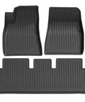 Custom Fit TPE All Weather Floor Liners For Tesla Model 3 Highland 2024 To 2026 Front And Rear Full Set Black mats shown.