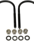Rear Leaf Spring U-Bolt Kit for Jeep Models with bolts, nuts, and washers, compatible with select Jeep years and trailers.