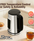 1.7L Electric Kettle With Touch Screen Control, Fast Boil, Auto Shut Off, Double Wall Design, Six Temperature Presets For Tea And Coffee