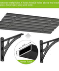 Heavy Duty Wall Mount Garage Shelf Set 2 Pack, 16x38 Inches, Solid Metal Floating Shelves With Six Hole Triangular Support