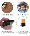 Rubber 1 Inch Square Furniture Leg Caps 12 Pack For Tables And Chairs Durable Floor Protectors For Wood Floors Non Slip