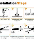 Installation steps for Black Aluminum Pop Rivets With Stainless Steel Washers One Eighth Inch By Three Eighths Inch 250 Piece Blind Rivet Kit