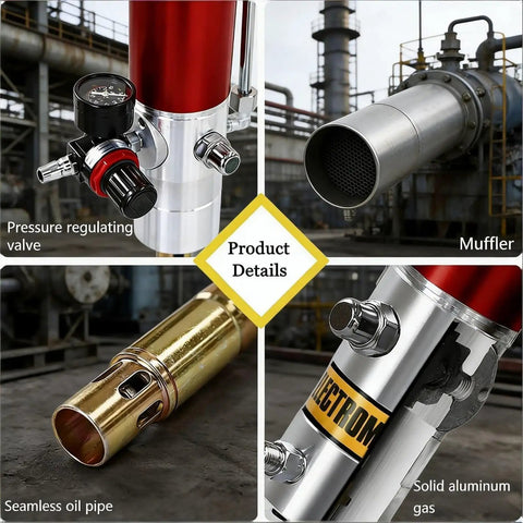 Industrial Grade Air Powered Grease Pump For 55 Gallon Drums With 50 To 1 High Pressure Pneumatic Barrel Pump tubing, valve, muffler